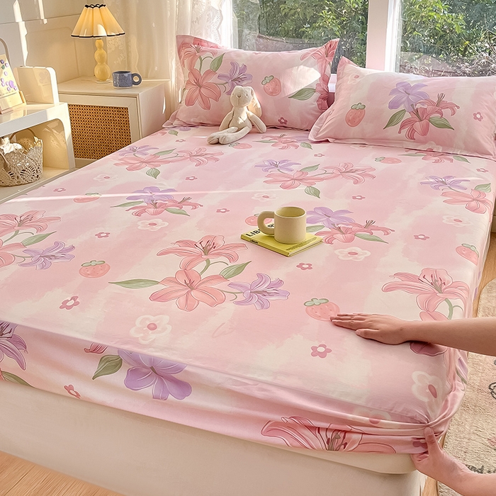 91家纺网 家纺一手货源 找家纺 绵庭家纺 2024新款AB版12868全棉印花单床笠  兰若幽香