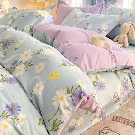 91家纺网 家纺一手货源 找家纺 （总）绵庭家纺 2024新款AB版全棉印花系列四件套