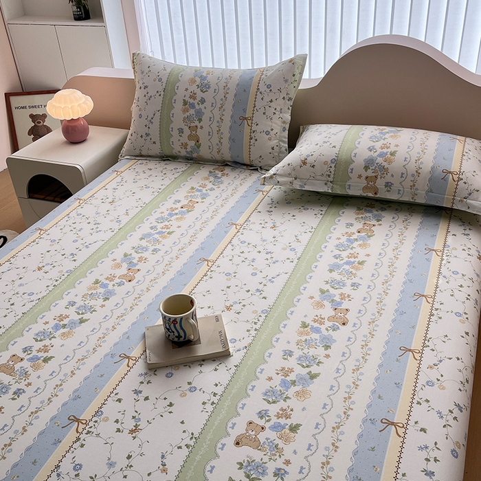 91家纺网 家纺一手货源 找家纺 绵庭家纺 2024新款AB版12868全棉印花单床笠  诺溪