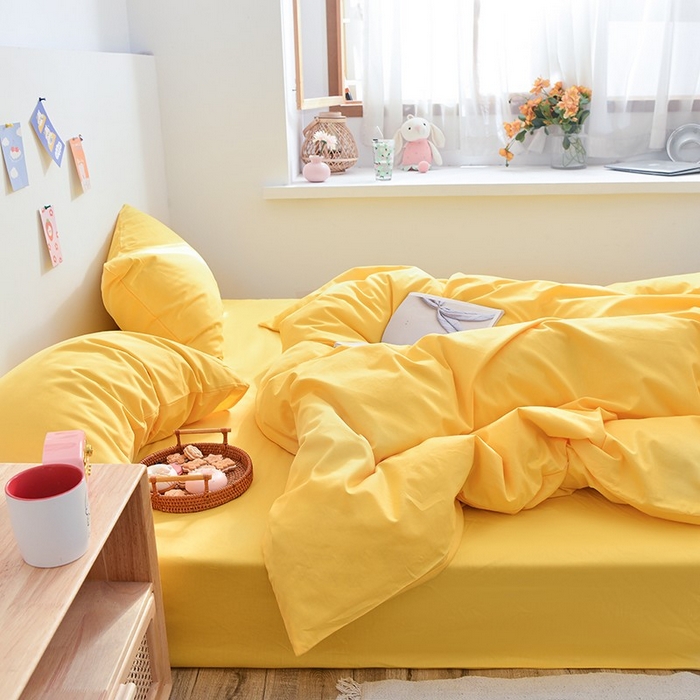 91家纺网 家纺一手货源 找家纺 总极梦2025新款40支喷气全棉纯色四件套