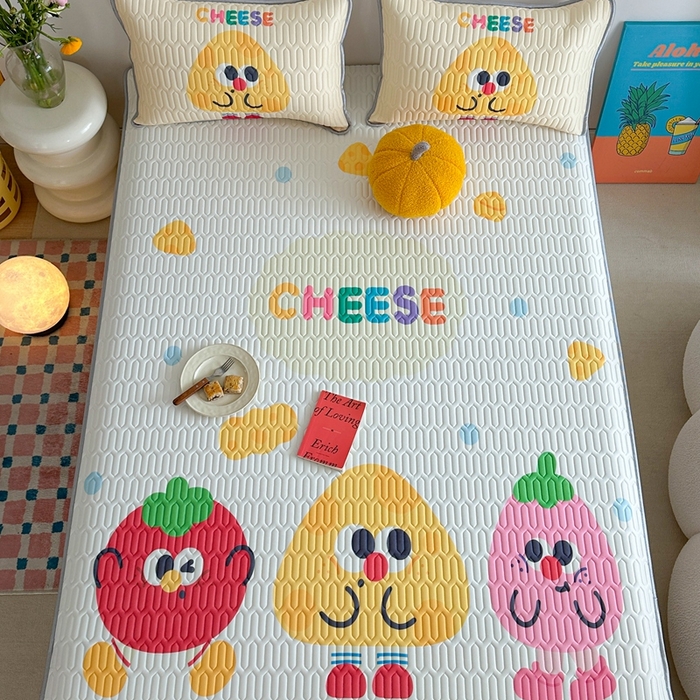 91家纺网 家纺一手货源 找家纺 美乐迪 2024新款大版乳胶凉席 奶油芝士