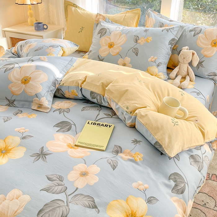 91家纺网 家纺一手货源 找家纺 绵庭家纺 2024新款AB版12868全棉印花单被套 雅致花都