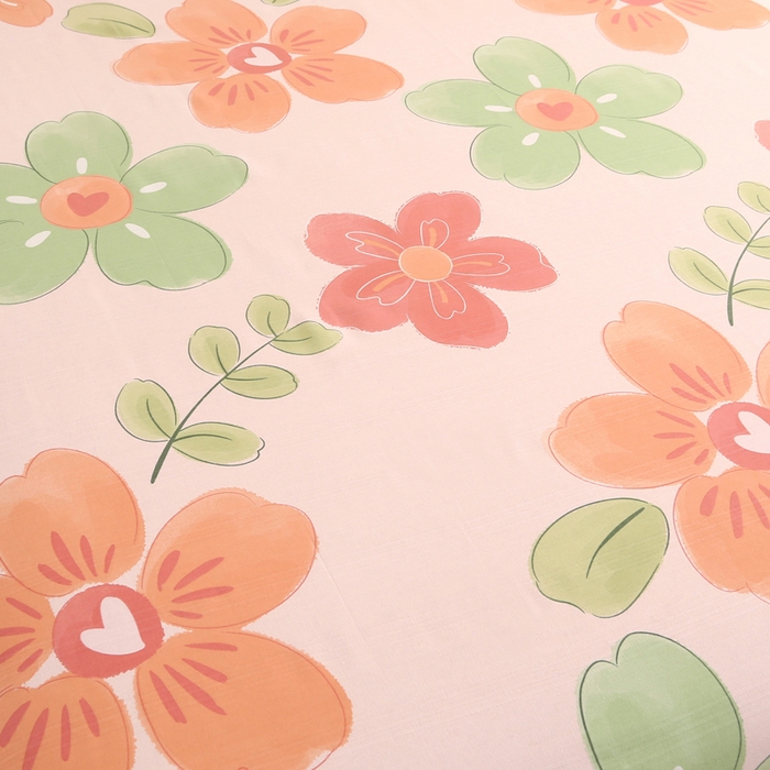 91家纺网 家纺一手货源 找家纺 棉乐町家居 2025新款三枚段条卷边老粗布床单套件 花恋曲-原棉款