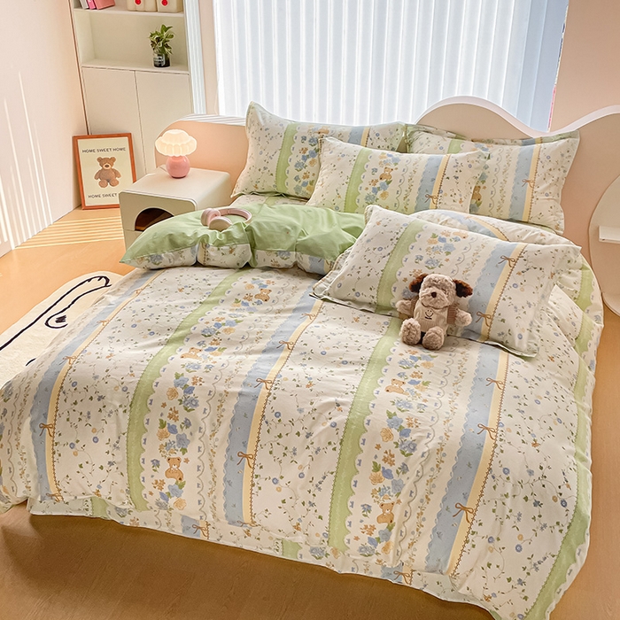 91家纺网 家纺一手货源 找家纺 绵庭家纺 2024新款AB版12868全棉印花单被套 诺溪