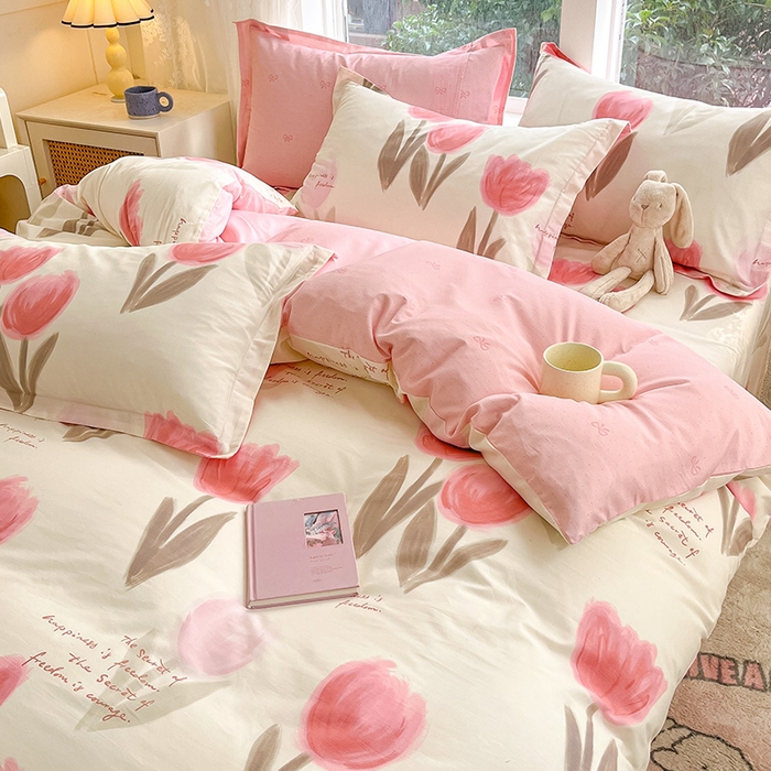 91家纺网 家纺一手货源 找家纺 绵庭家纺 2024新款AB版12868全棉印花单被套 尤拉朵