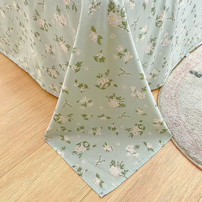 91家纺网 家纺一手货源 找家纺 绵庭家纺 2024新款AB版全棉印花系列四件套 盛夏茶花