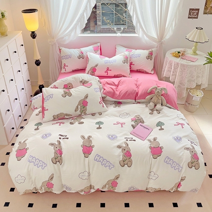 优选良品 2025新款直播爆款母婴级水洗皱皱棉四件套小碎花被套床笠款三件套 兔兔报道