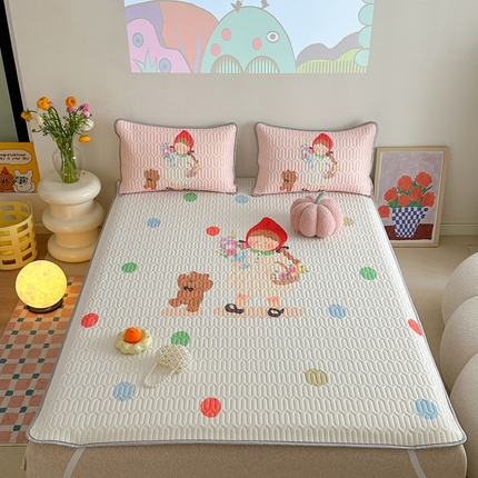 91家纺网 家纺一手货源 找家纺 美乐迪 2024新款大版乳胶凉席 小红帽