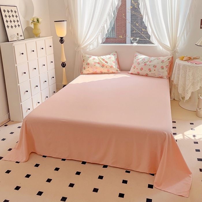 91家纺网 家纺一手货源 找家纺 优选 2025新款直播爆款母婴级水洗皱皱棉四件套小碎花被套床笠款三件套 比菲兔