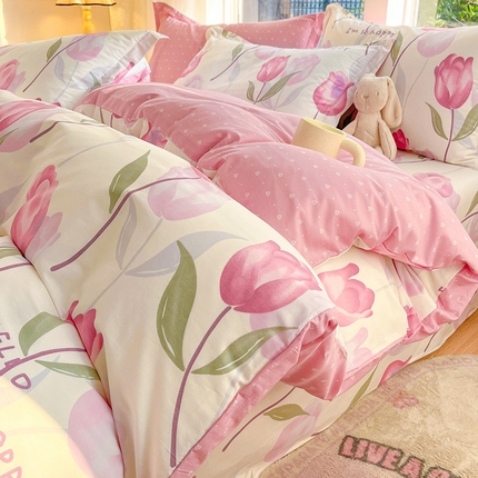 91家纺网 家纺一手货源 找家纺 （总）绵庭家纺 2024新款AB版12868全棉印花单被套