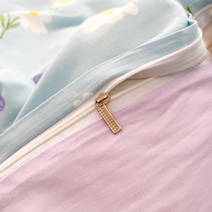 91家纺网 家纺一手货源 找家纺 绵庭家纺 2024新款AB版全棉印花系列四件套 田苑花间