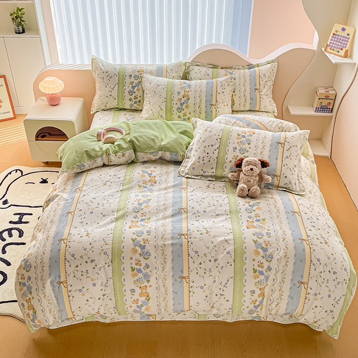 91家纺网 家纺一手货源 找家纺 绵庭家纺 2024新款AB版12868全棉印花单被套 诺溪