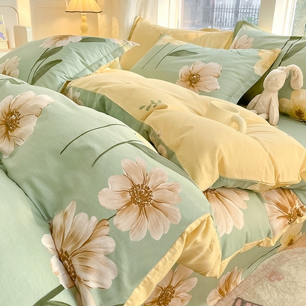 绵庭家纺 2024新款AB版12868全棉印花单被套 千垛嫚柔