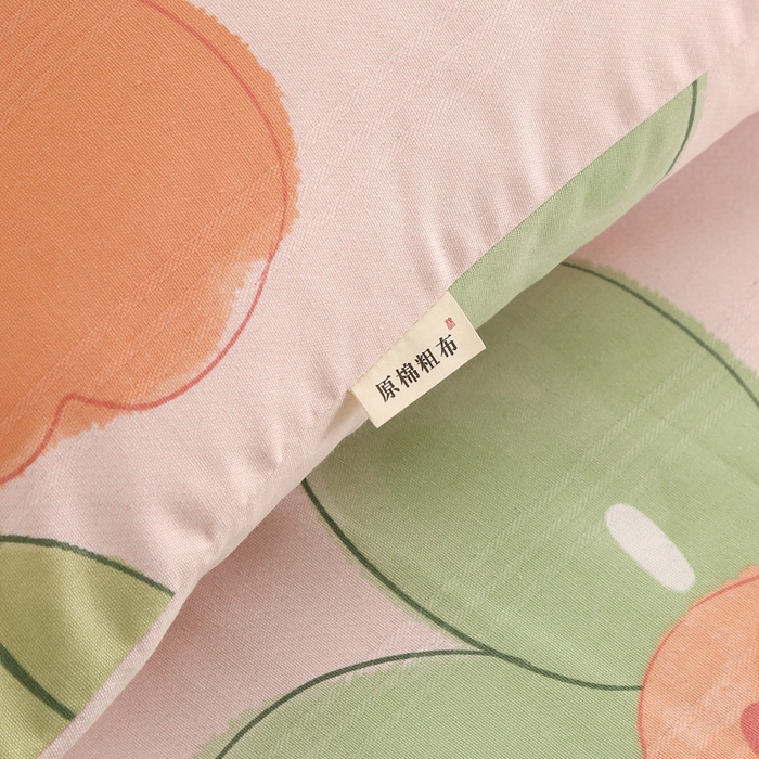 91家纺网 家纺一手货源 找家纺 棉乐町家居 2025新款三枚段条卷边老粗布床单套件 花恋曲-原棉款