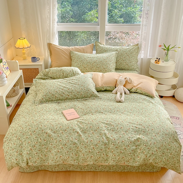 91家纺网 家纺一手货源 找家纺 绵庭家纺 2024新款AB版12868全棉印花单被套 浮世繁华