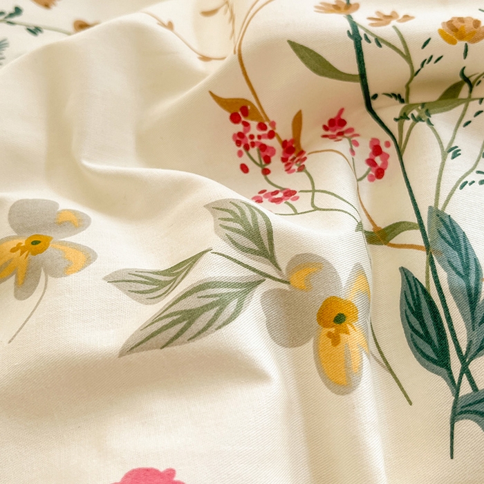 91家纺网 家纺一手货源 找家纺 绵庭家纺 2024新款AB版12868全棉印花单被套 东篱桔梗