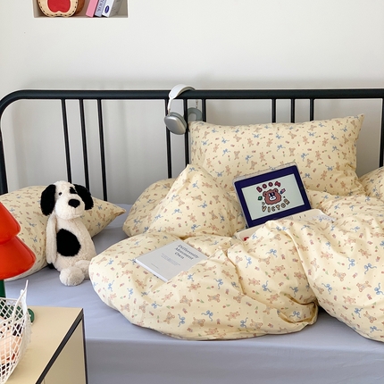 91家纺网 家纺一手货源 找家纺 （总）六巷胡同 2024新款40支全棉13372韩系INS卡通减龄篇四件套