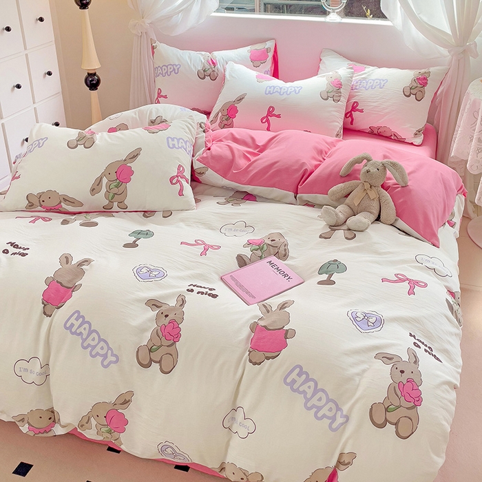 91家纺网 家纺一手货源 找家纺 优选良品 2025新款直播爆款母婴级水洗皱皱棉四件套小碎花被套床笠款三件套 兔兔报道