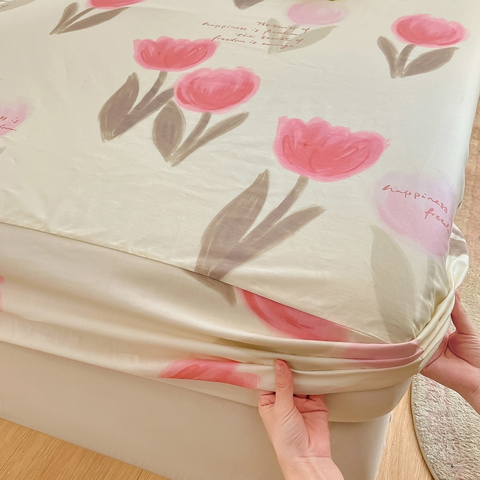 91家纺网 家纺一手货源 找家纺 绵庭家纺 2024新款AB版12868全棉印花单床笠  尤拉朵