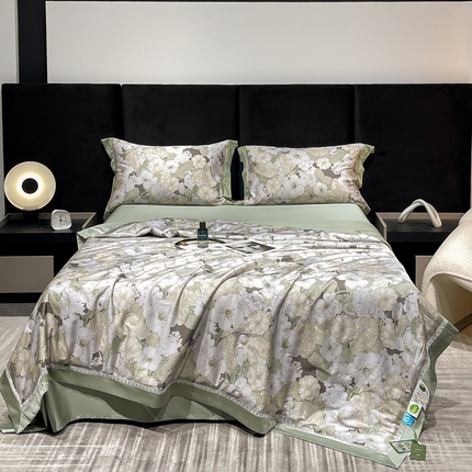 91家纺网 家纺一手货源 找家纺 （总）匠心 2024新款60支天丝棉数码印花夏被四件套