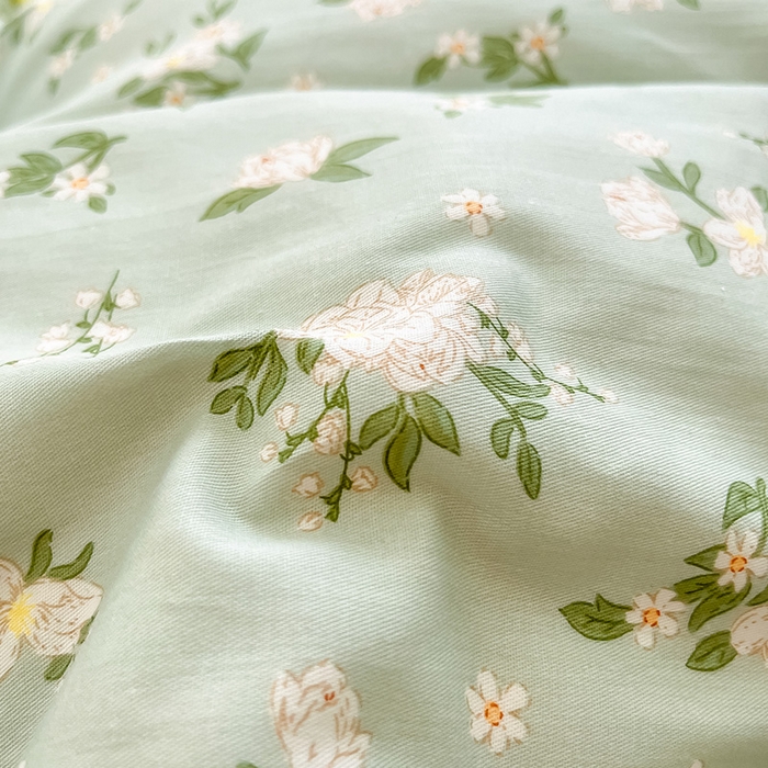 91家纺网 家纺一手货源 找家纺 绵庭家纺 2024新款AB版全棉印花系列四件套 盛夏茶花