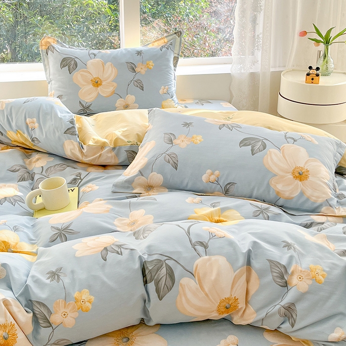 91家纺网 家纺一手货源 找家纺 绵庭家纺 2024新款AB版12868全棉印花单枕套 雅致花都