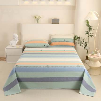 91家纺网 家纺一手货源 找家纺 （总）首爱家纺 2025新款三枚段条卷边老粗布床单套件