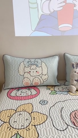 91家纺网 家纺一手货源 找家纺 美乐迪 2024新款大版乳胶凉席 蓝色女孩