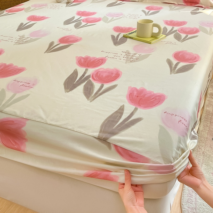 91家纺网 家纺一手货源 找家纺 绵庭家纺 2024新款AB版12868全棉印花单床笠  尤拉朵