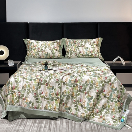 匠心 2024新款60支天丝棉数码印花夏被四件套 蒂蔓