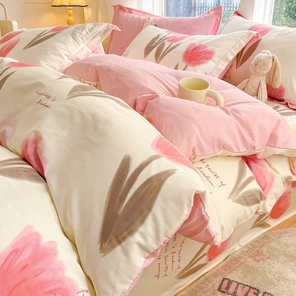 绵庭家纺 2024新款AB版12868全棉印花单被套 尤拉朵