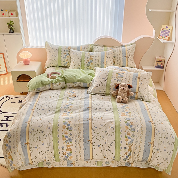 91家纺网 家纺一手货源 找家纺 绵庭家纺 2024新款AB版12868全棉印花单被套 诺溪