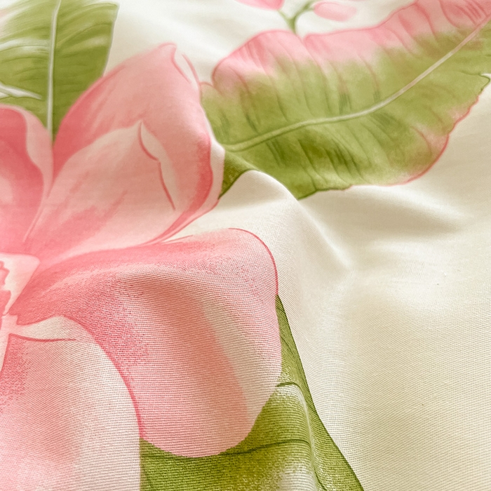 91家纺网 家纺一手货源 找家纺 绵庭家纺 2024新款AB版全棉印花系列四件套 粉朵华颂