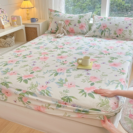 绵庭家纺 2024新款AB版12868全棉印花单床笠  繁花漫漫