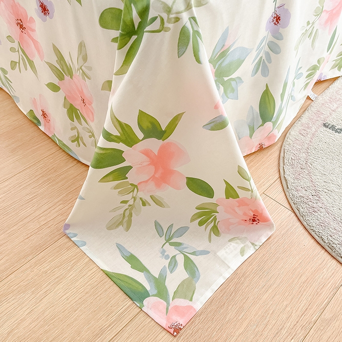 91家纺网 家纺一手货源 找家纺 绵庭家纺 2024新款AB版全棉印花系列四件套 繁花漫熳