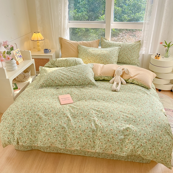 91家纺网 家纺一手货源 找家纺 绵庭家纺 2024新款AB版12868全棉印花单被套 浮世繁华