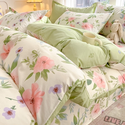 91家纺网 家纺一手货源 找家纺 （总）绵庭家纺 2024新款AB版全棉印花系列四件套