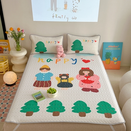 91家纺网 家纺一手货源 找家纺 美乐迪 2024新款大版乳胶凉席 三口之家