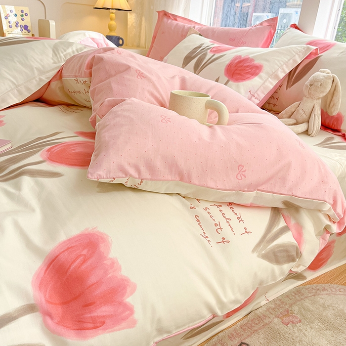 91家纺网 家纺一手货源 找家纺 绵庭家纺 2024新款AB版12868全棉印花单枕套 尤拉朵