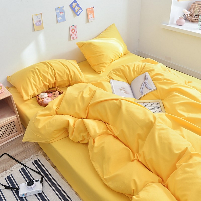 91家纺网 家纺一手货源 找家纺 总极梦2025新款40支喷气全棉纯色四件套