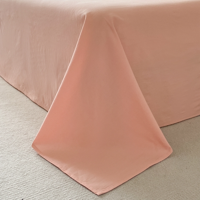 91家纺网 家纺一手货源 找家纺 ab家纺 2024新款彩条双层纱提花四件套 格调粉