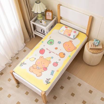 91家纺网 家纺一手货源 找家纺 （总）欣品希家纺 2024新款A类冰丝印花儿童凉席三件套