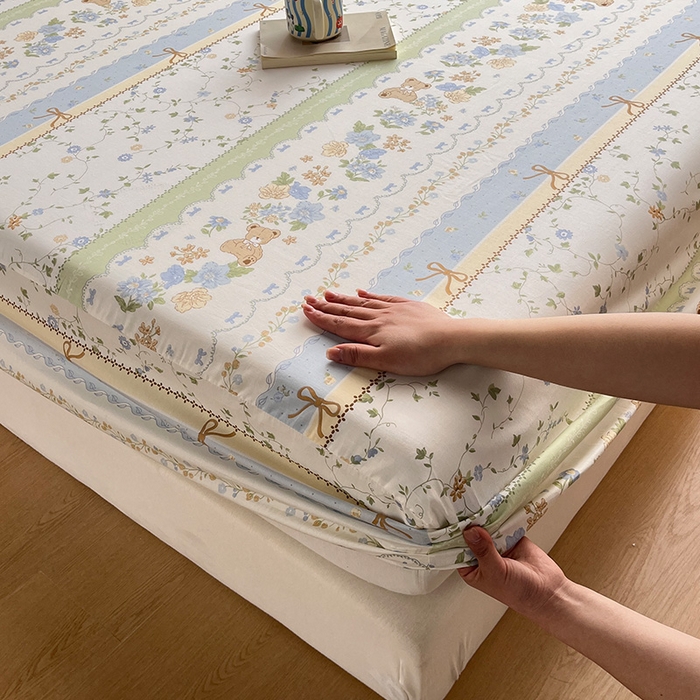 91家纺网 家纺一手货源 找家纺 绵庭家纺 2024新款AB版12868全棉印花单床笠  诺溪