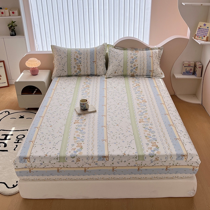 91家纺网 家纺一手货源 找家纺 绵庭家纺 2024新款AB版12868全棉印花单床笠  诺溪