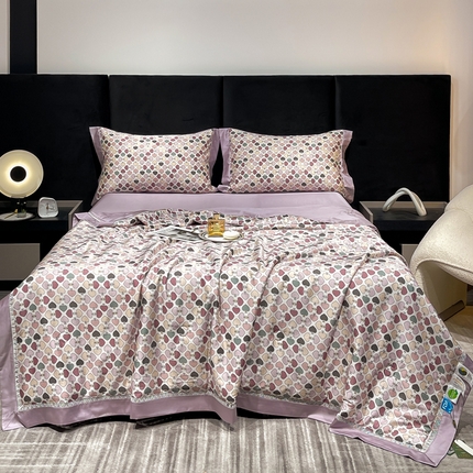 匠心 2024新款60支天丝棉数码印花夏被四件套 贝尔
