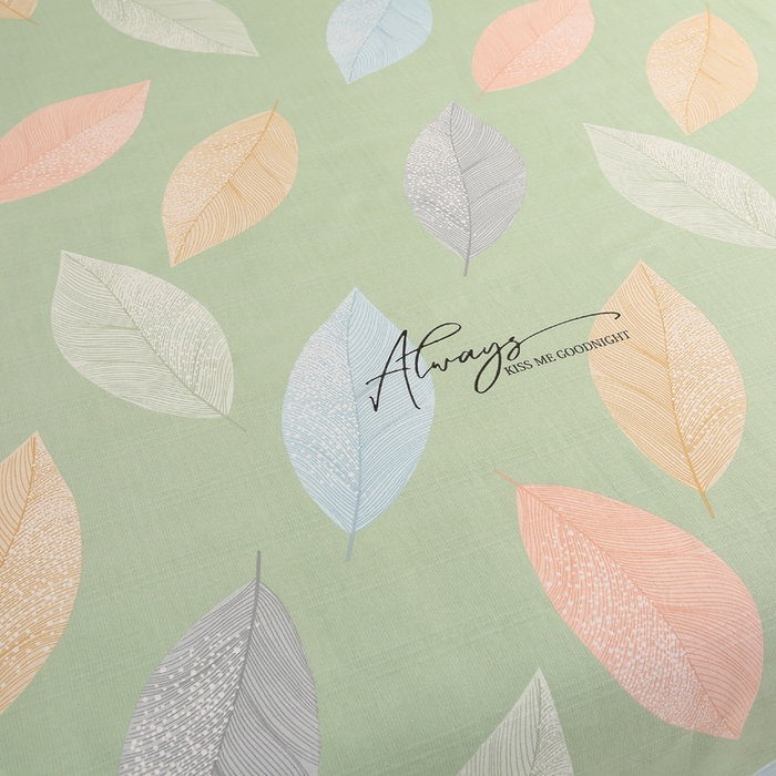 91家纺网 家纺一手货源 找家纺 棉乐町家居 2025新款三枚段条卷边老粗布床单套件 恋叶-原棉款