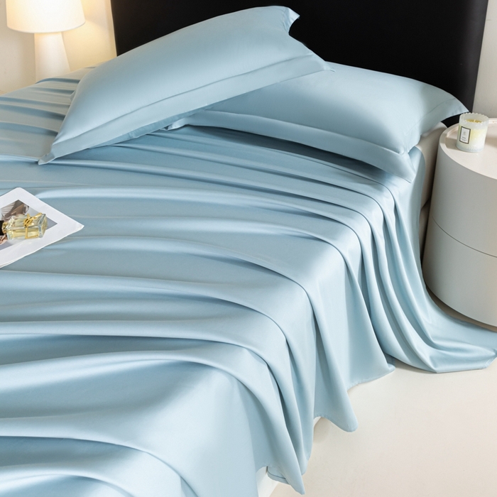 91家纺网 家纺一手货源 找家纺 秀色家纺 2025新款高端新疆长绒棉床单单件纯棉50支贡缎全棉床单双人贡缎加厚被单三件套 莫奈-郁兰