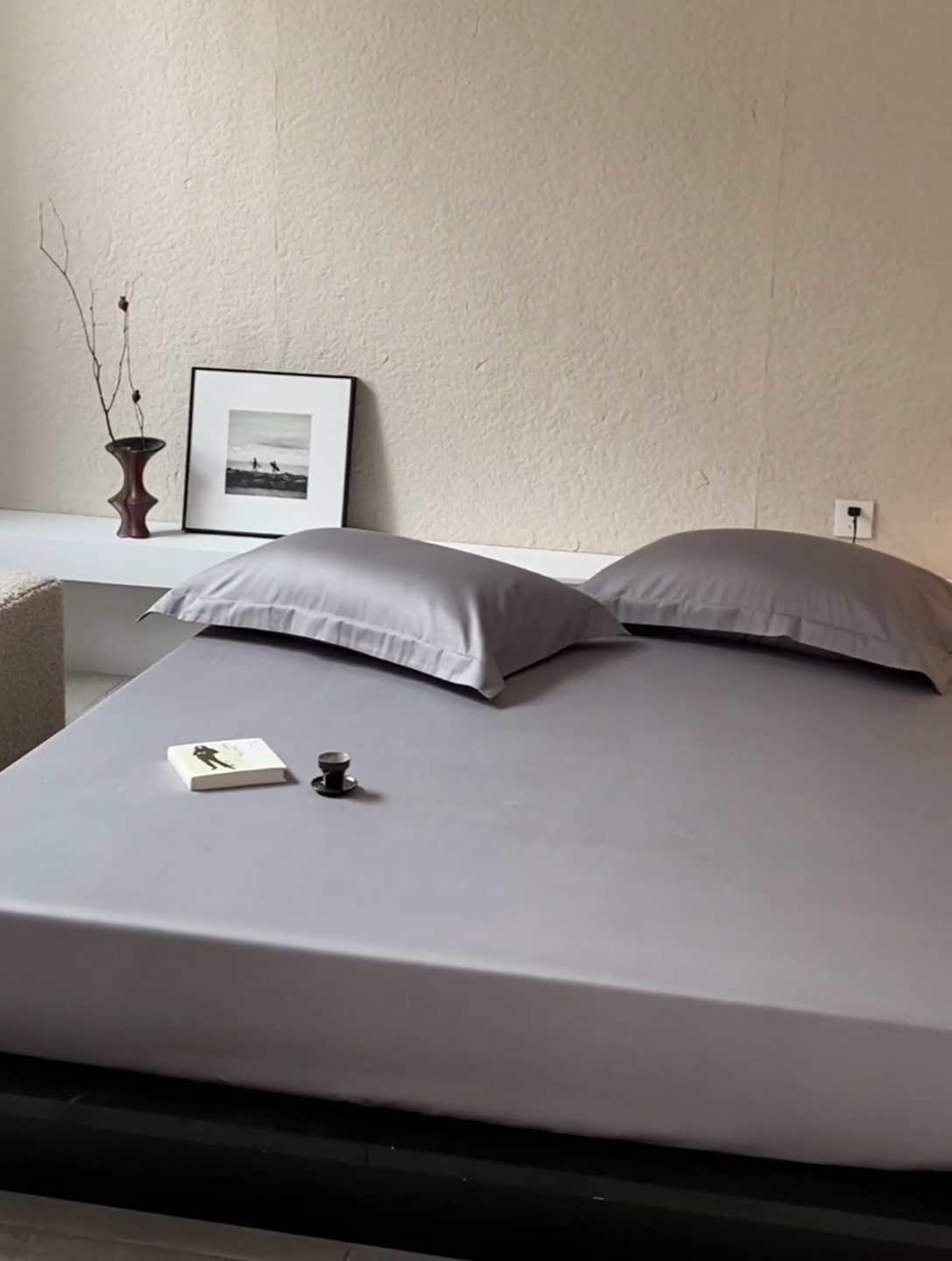 91家纺网 家纺一手货源 找家纺 秀色家纺 2025新款高端酒店50支贡缎长绒棉床笠单件纯棉全棉贡缎可裸睡单双人床上用品 梦易-典雅灰