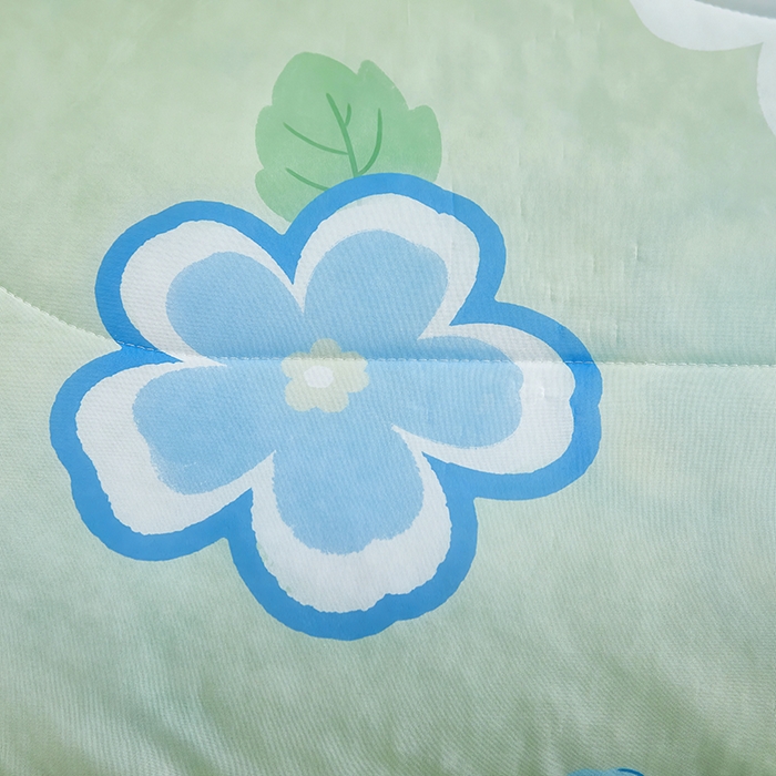 91家纺网 家纺一手货源 找家纺 爱上家居 2024新款印花凉席床裙床单款夏被-床裙款 小绿花