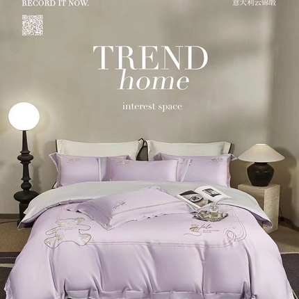 91家纺网 家纺一手货源 找家纺 （总）玖玖爱家纺 2024春夏新品意大利云锦缎四件套